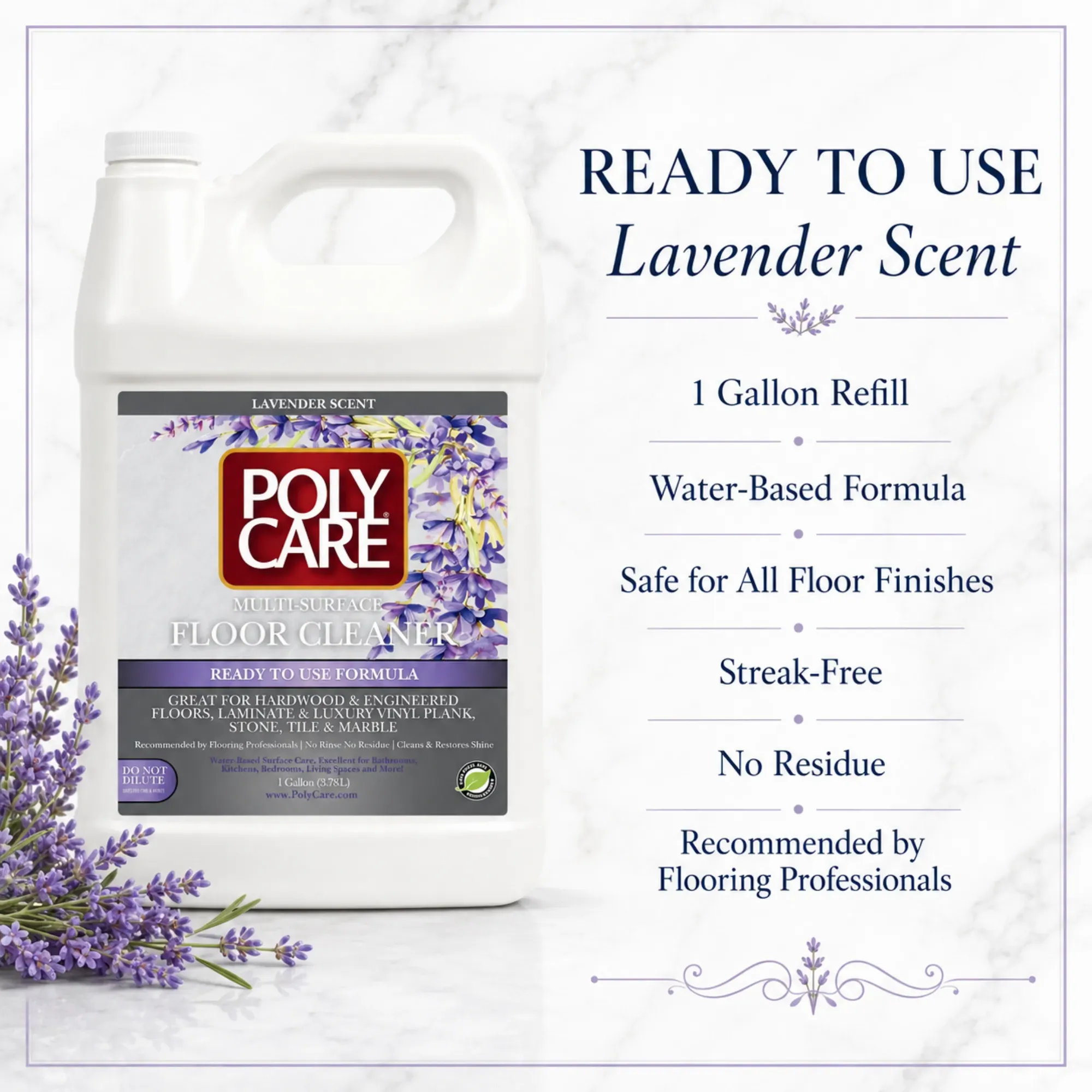 PolyCare Multi-Surface Floor Cleaner Refill (LAVENDER) - 128 fl oz