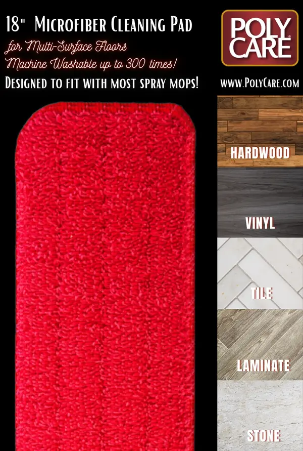 18" Microfiber Cleaning Pad for Multi-Surface Floors Compatible with Most Mops