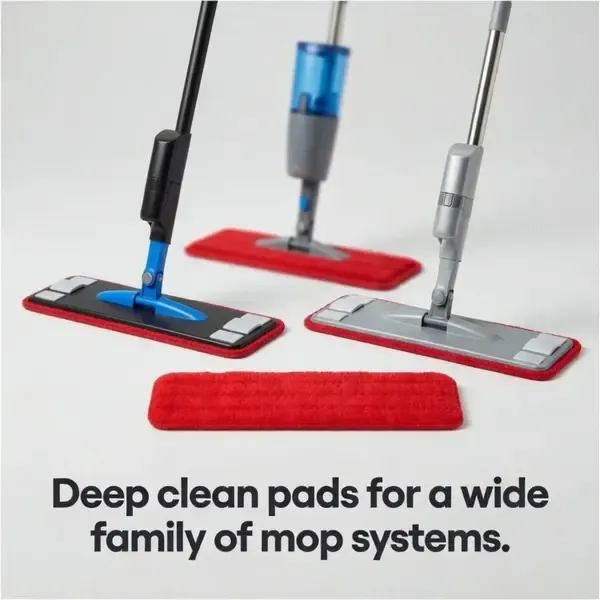 4 PACK 18" Microfiber Cleaning Pad for Multi-Surface Floors Compatible with Most Mops